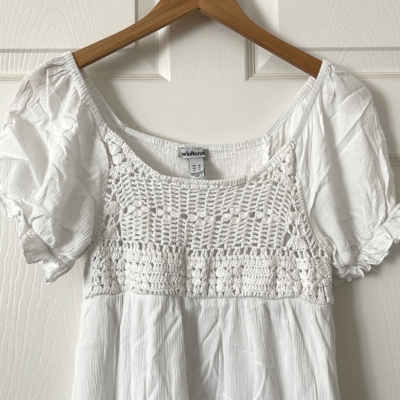 Vintage Y2K boho crochet smocked tiered dress M coastal cowgirl rodeo festival - Picture 6 of 8